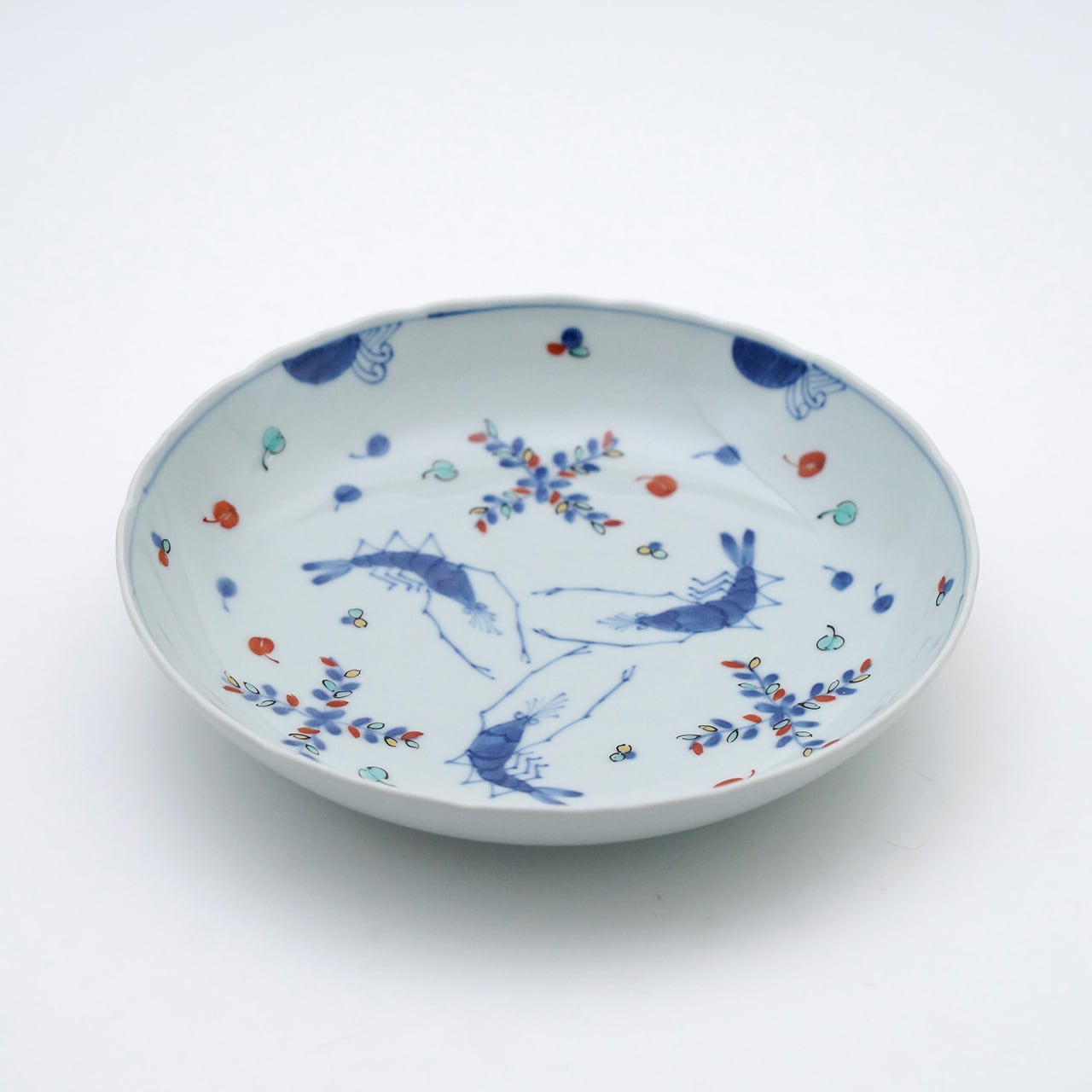 染付伊万里牡丹紋7寸輪花深皿 | 福珠窯ファクトリーショップ