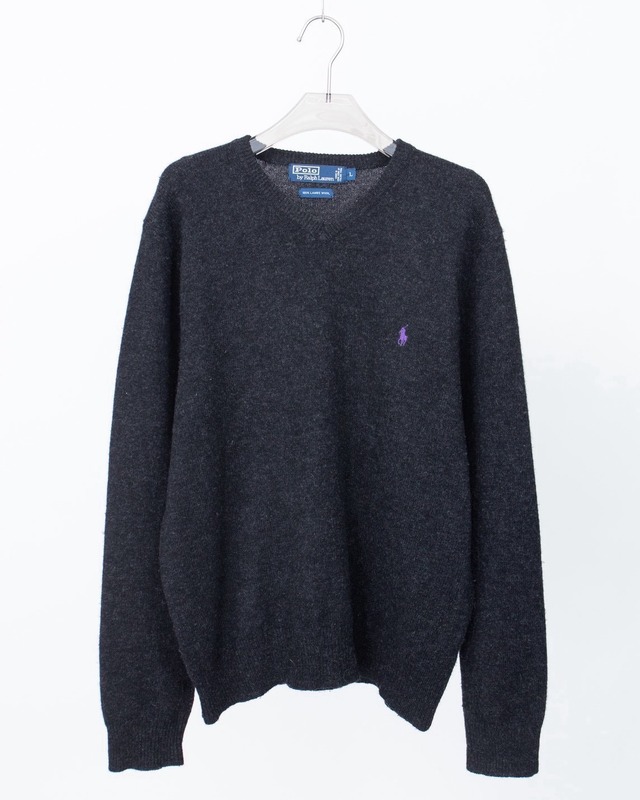 "Polo by Ralph Lauren" V-neck wool knit sweater