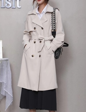 ウエストリボンロングコート