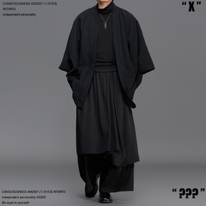 RFDRFD 26AW フェイクレイヤード アシンメトリー ドレープ スカートパンツ