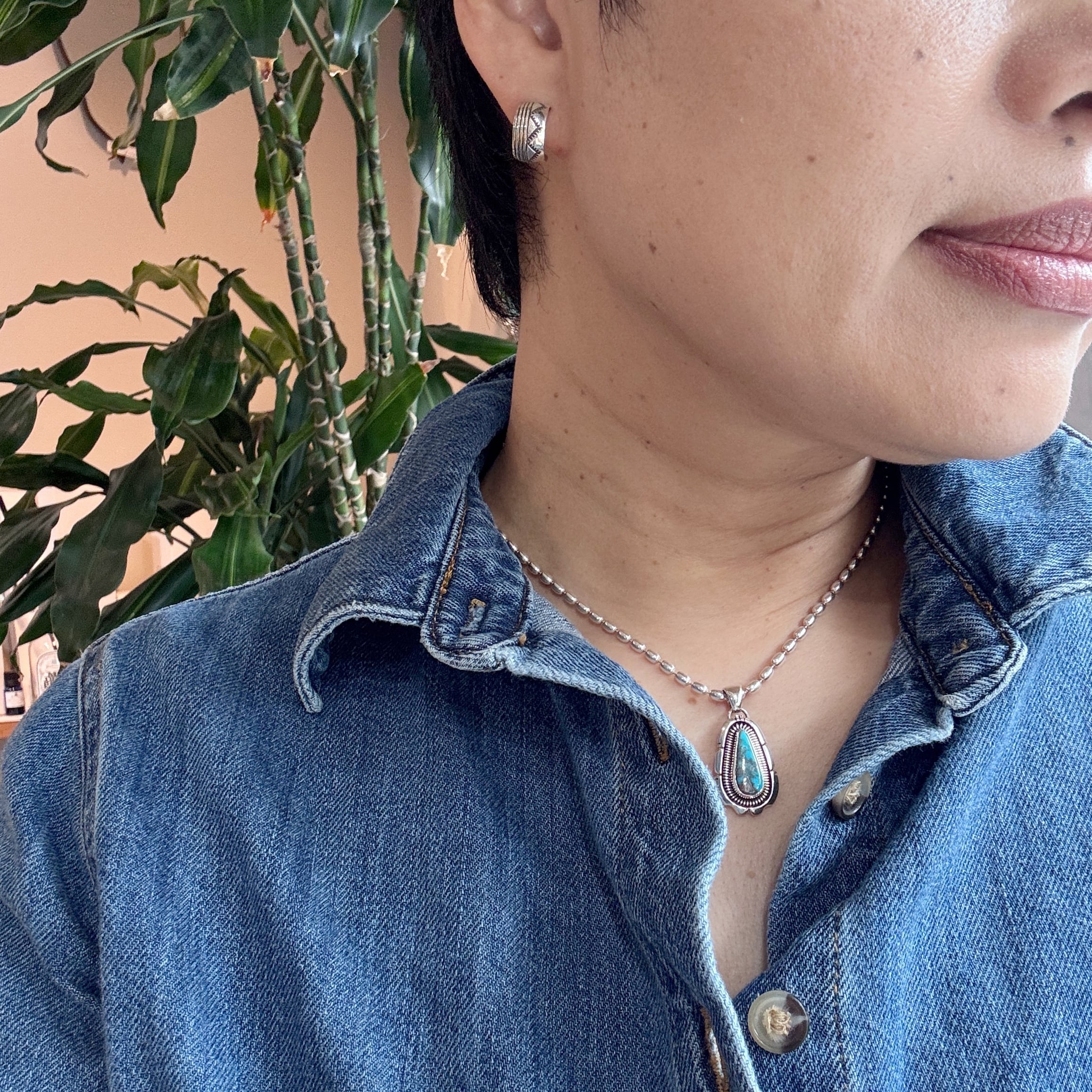 Indian Jewelry 》【一点物】ビスビー ターコイズ ペンダント