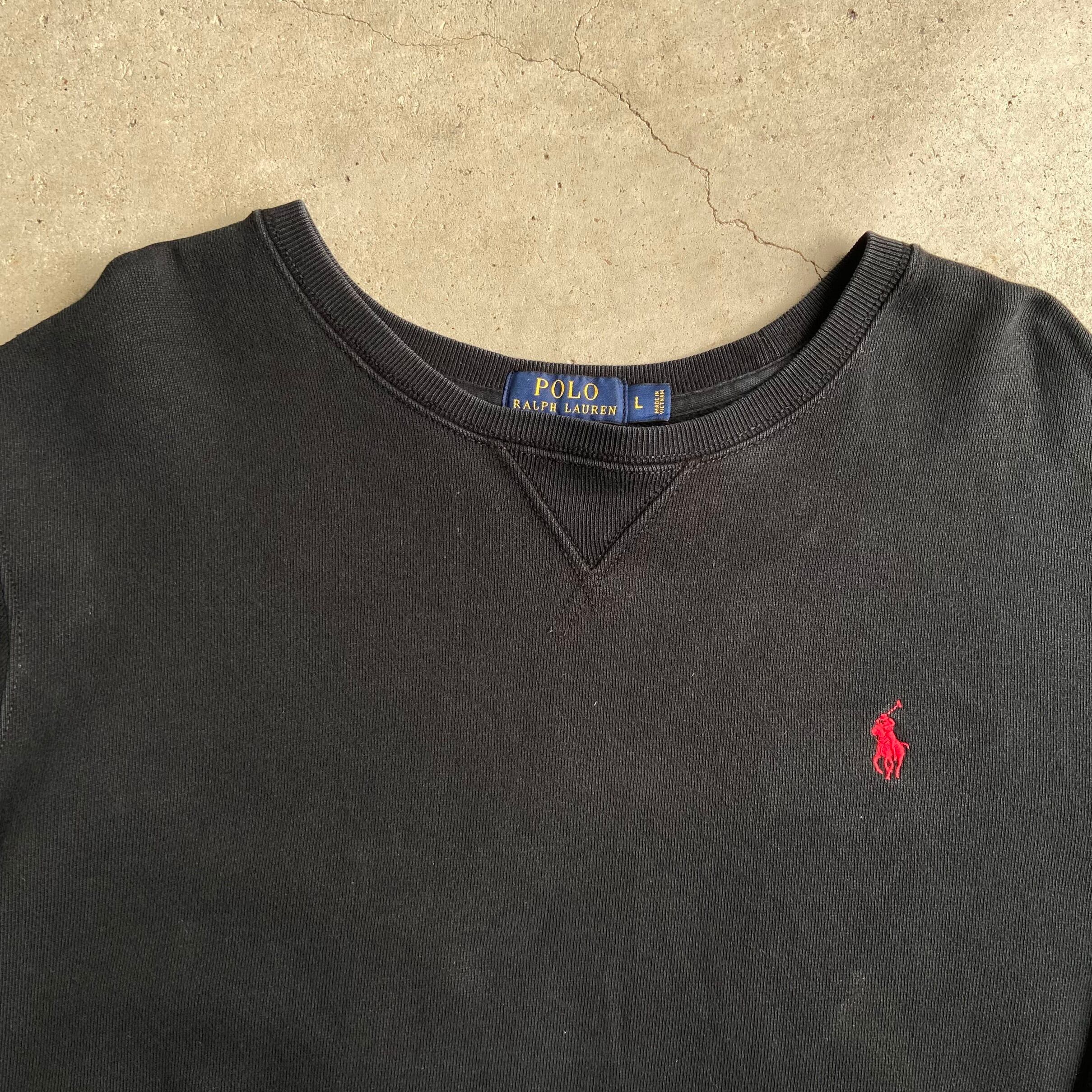 【Polo Ralph Lauren】ワンポイントスウェット Black M Polo Ralph Lauren ポロ ラルフローレン ワンポイントロゴ 刺繍