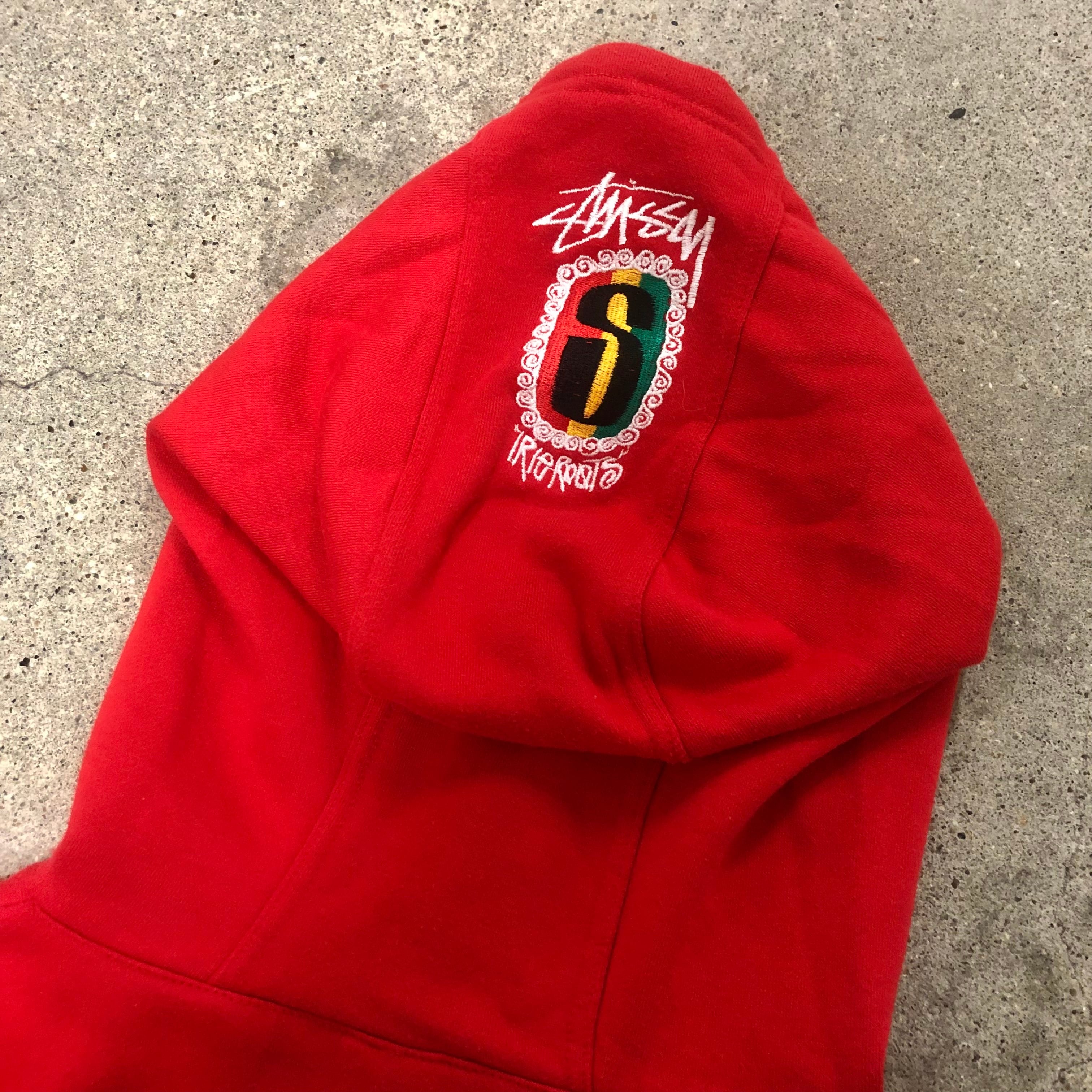 90s Bootleg OLD STUSSY/Rasta Hoodie/Korea製/黒タグ/Free/ラスタ 