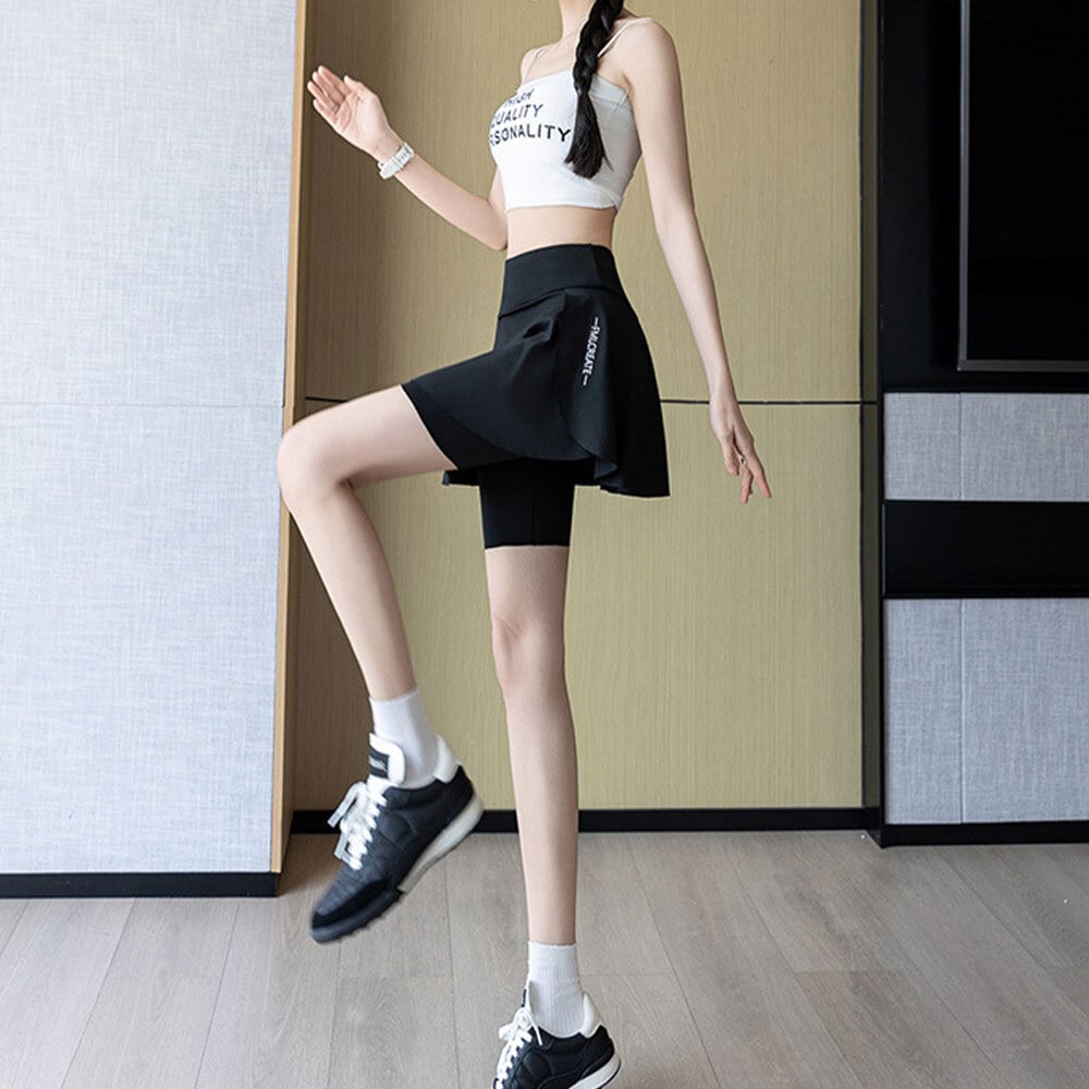 【送料無料】 ショートパンツ スカート付き ヨガパンツ レディース 春夏 韓国 スポーツ ヨガ ダンス フィットネス ジム ジョギング 運動 ストレッチ ポケット付き 大人可愛い 大人女子