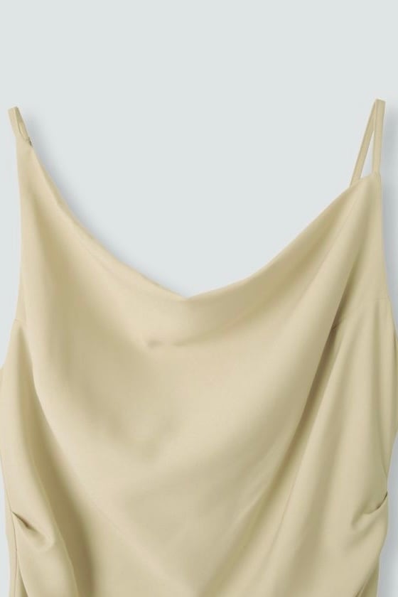 kino the kei アシンメトリー ドレープキャミワンピース アイボリー アシンメトリー ドレープ キャミ ワンピース KINO THE KEI（ワンピース