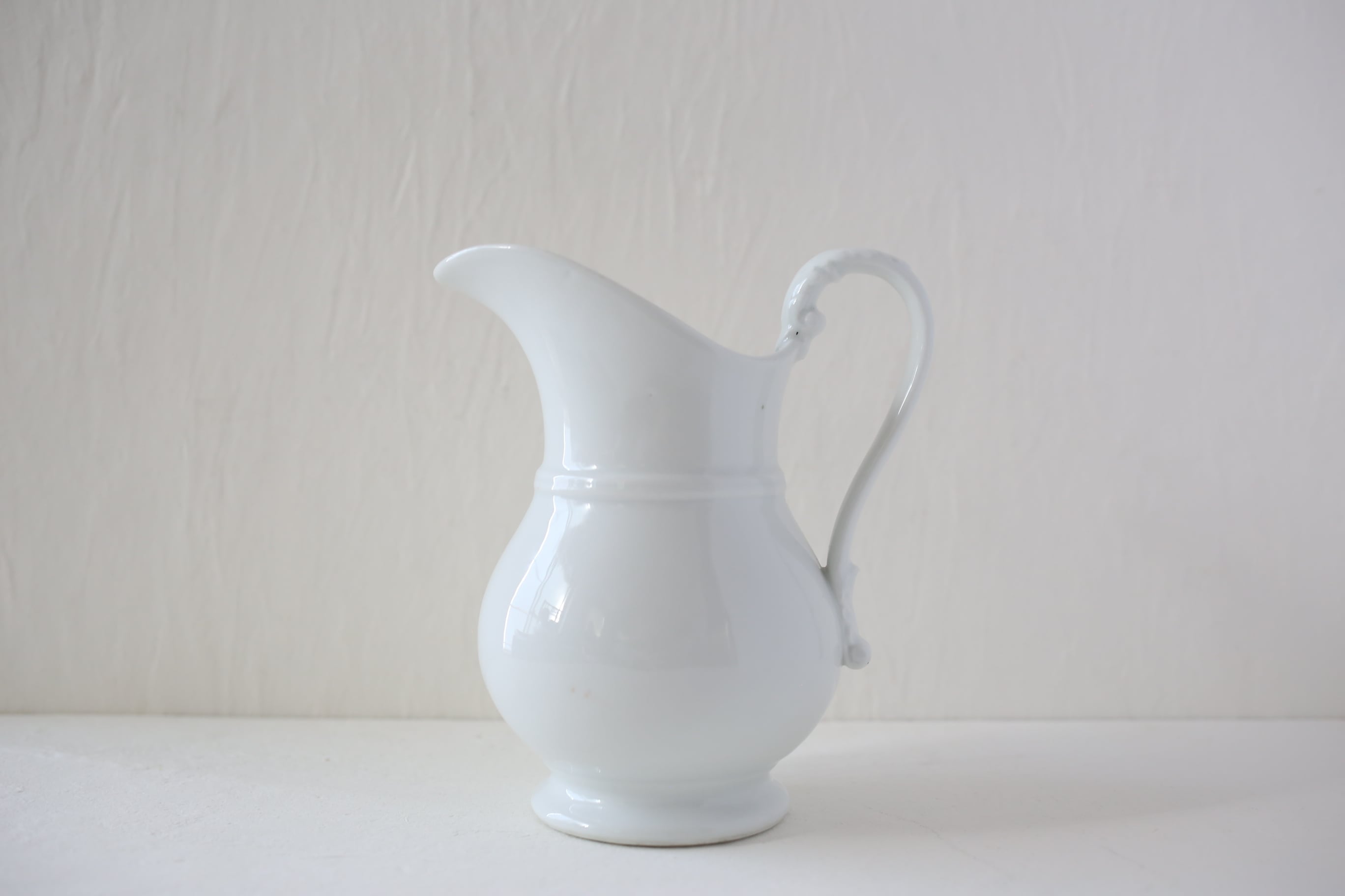 フランス アンティーク Vieux Paris パリ窯 滑らかな白磁のピシェ Pichet N-2967