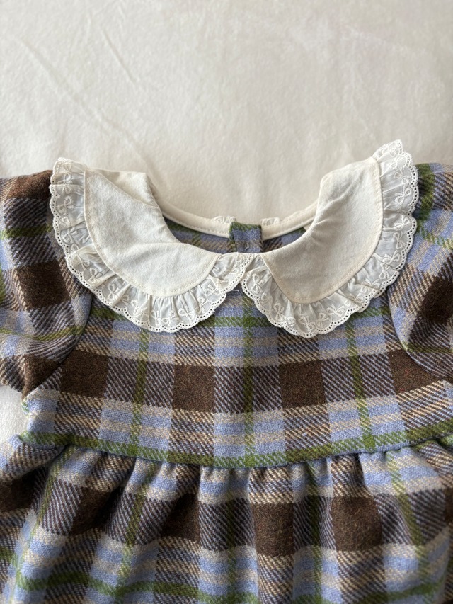 ꒰ 即納 ꒱ wool check one-piece