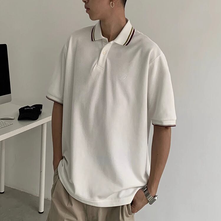 ★RETRO BASIC EMBROIDERY POLO SHIRT　　　A0667
