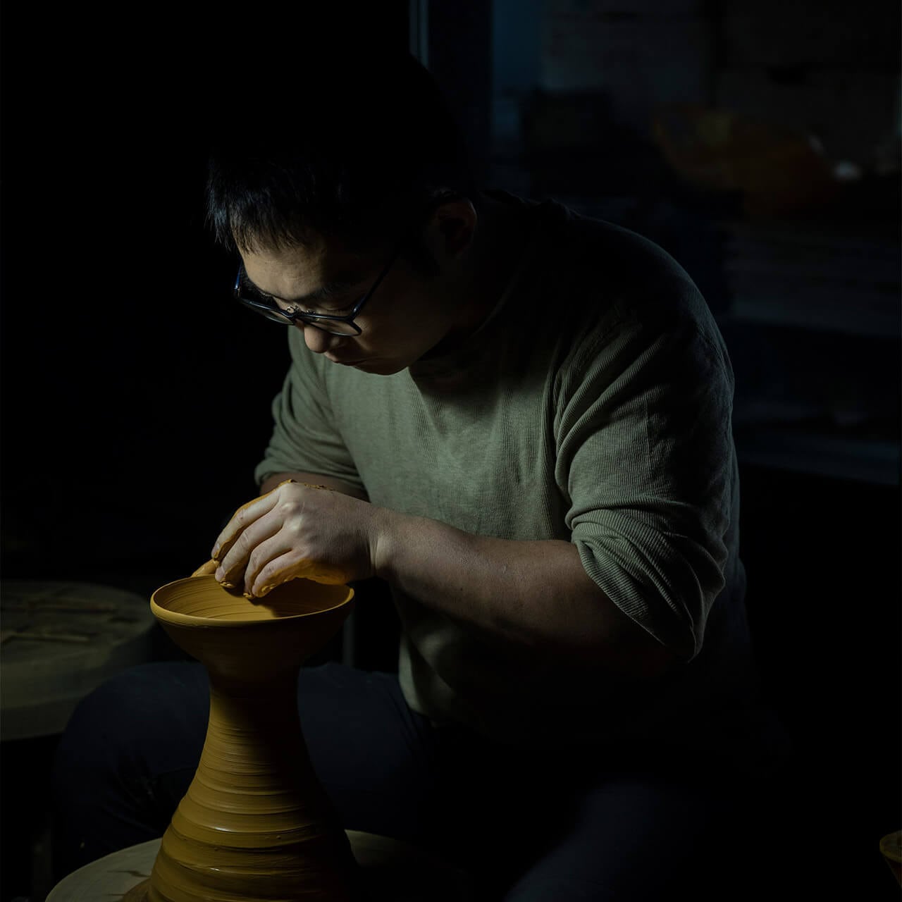 Co-ishiwara 百碗 飴釉白点打飛鉋 森山實山窯 CHW-13 小石原焼 ご飯