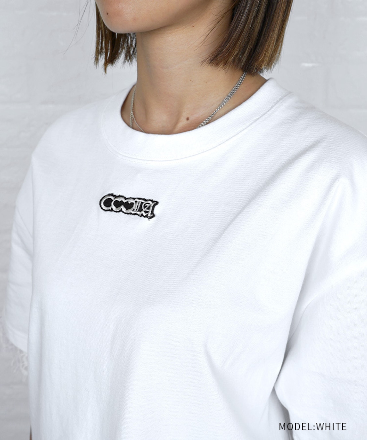 【直営限定ITEM】ヘムレースルーズTシャツ (WHITE) CQ-49004H