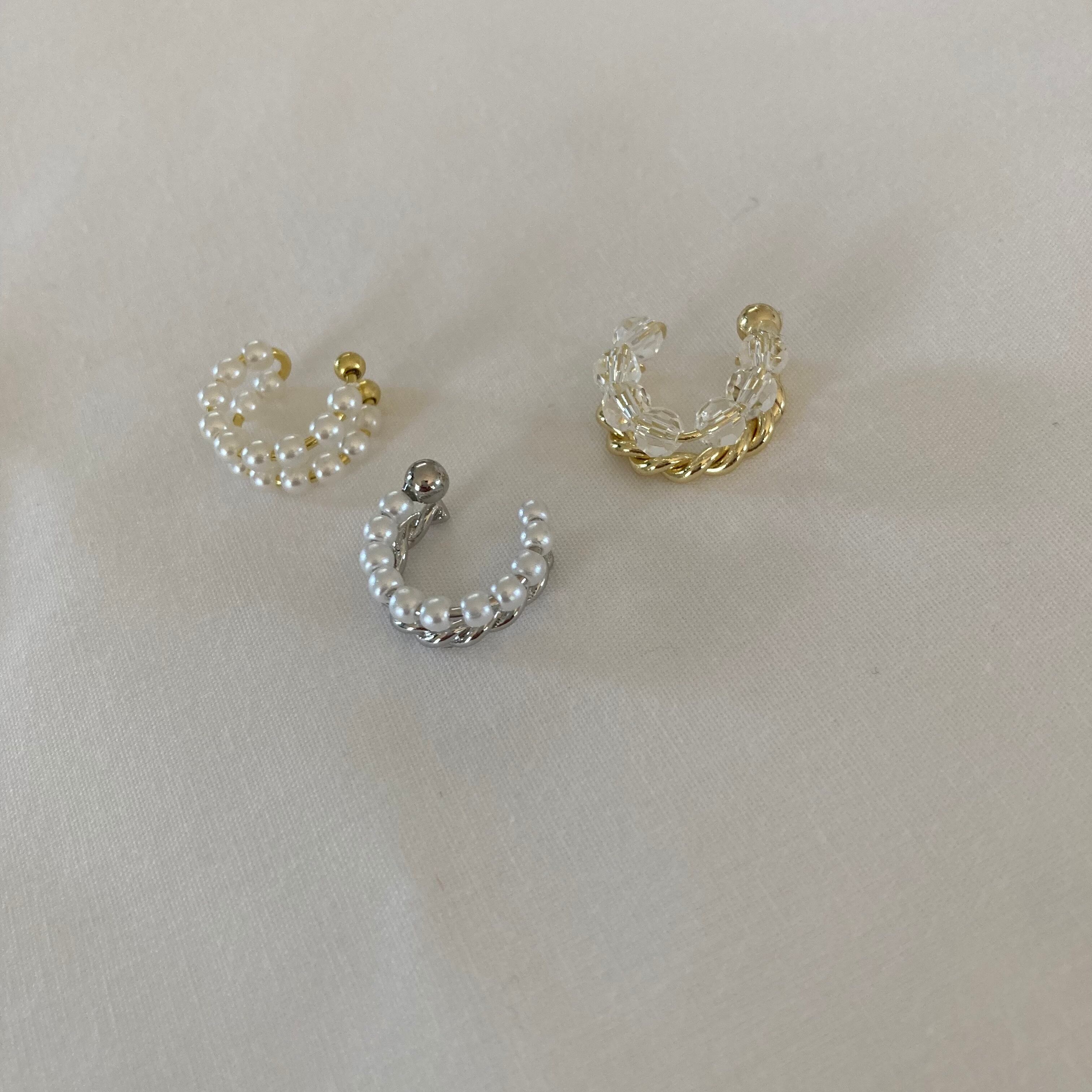 ダブルパールイヤーカフ