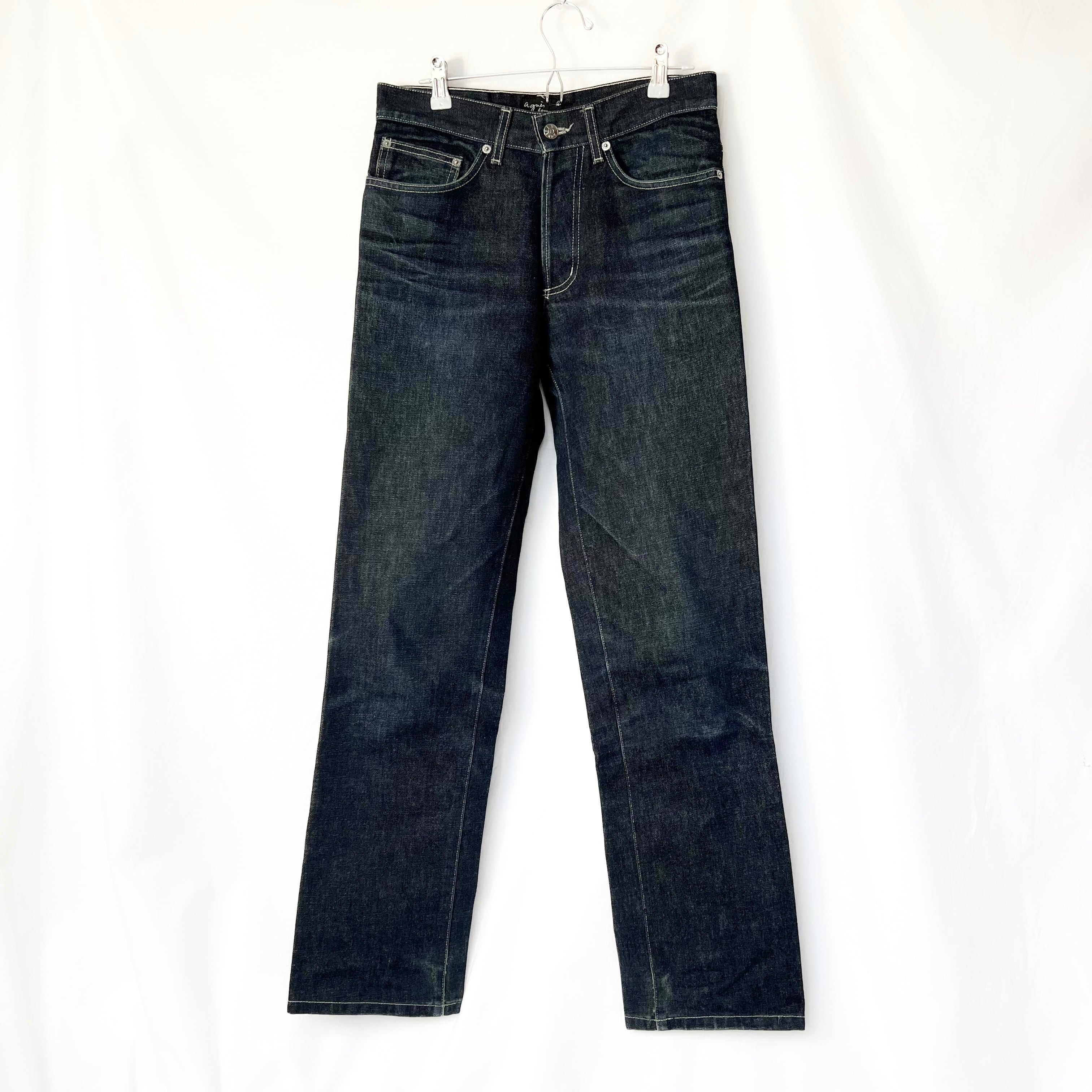 90s agnes b. denim pants made in france 濃紺デニム ストレート