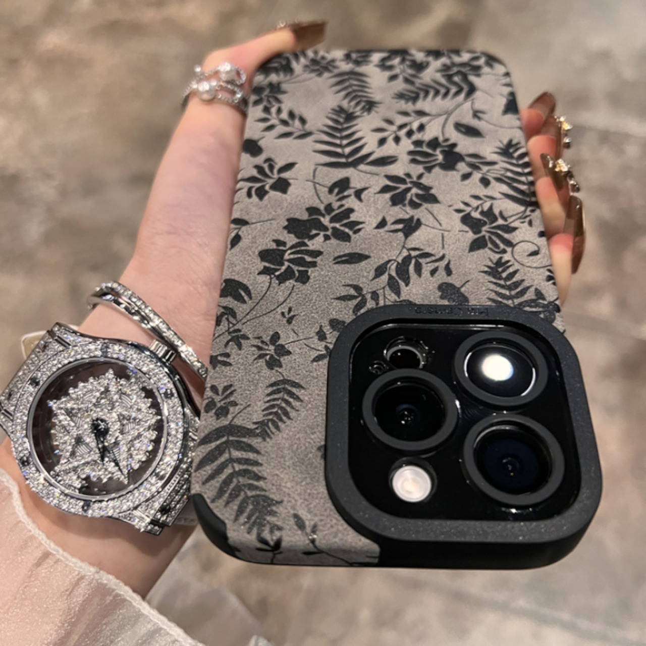 ボタニカル柄iPhoneケース W10264