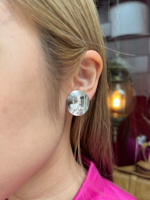 Courreges / vintage silver logo design earrings.