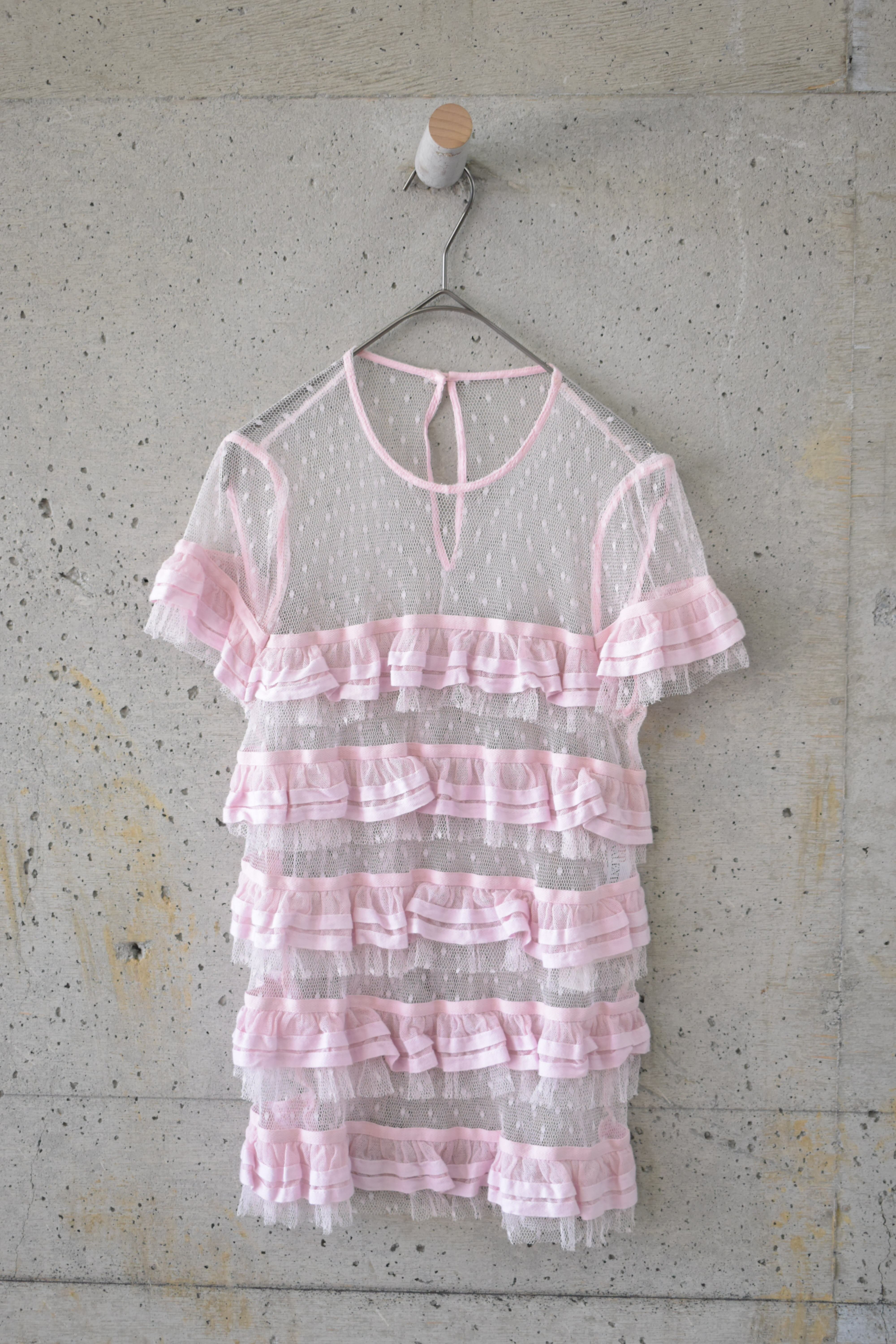 Pink Ruffled Tulle Top