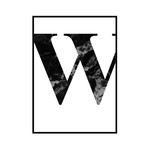 "W" 黒大理石 - Black marble - ALPHAシリーズ [SD-000524] A2サイズ フレームセット