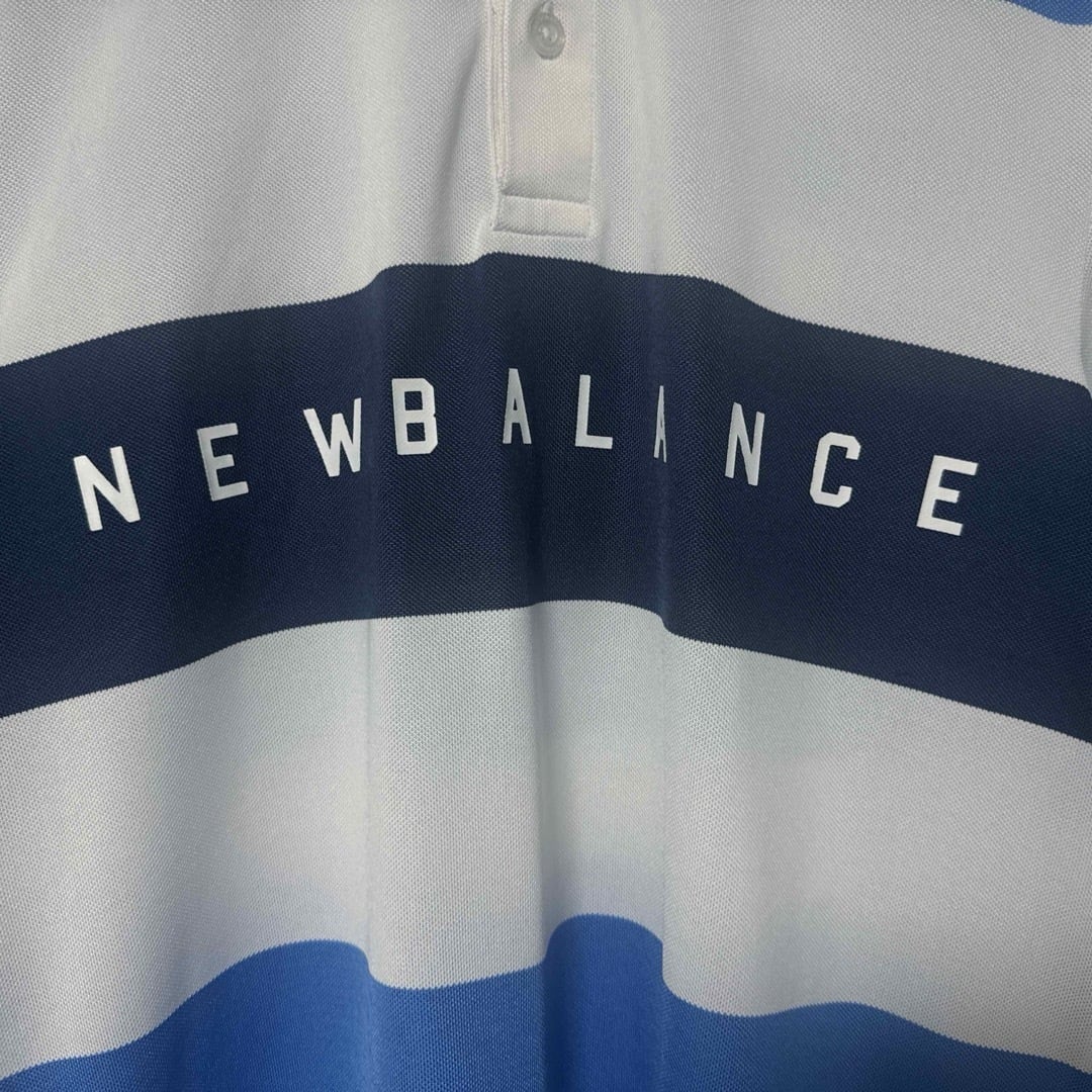 New Balance Golf ニューバランス ロゴ ボーダー ポロシャツ 4 メンズ】New Balance Golf ニューバランスゴルフ ロゴ ボーダー