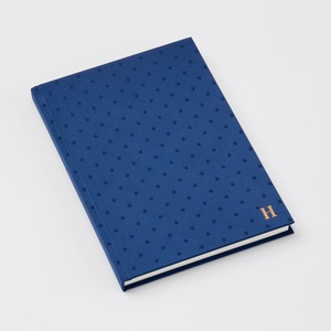 【HONcept】テキスタイルノート Charm Dot（水玉） - Navy 08（ネイビー）ノート