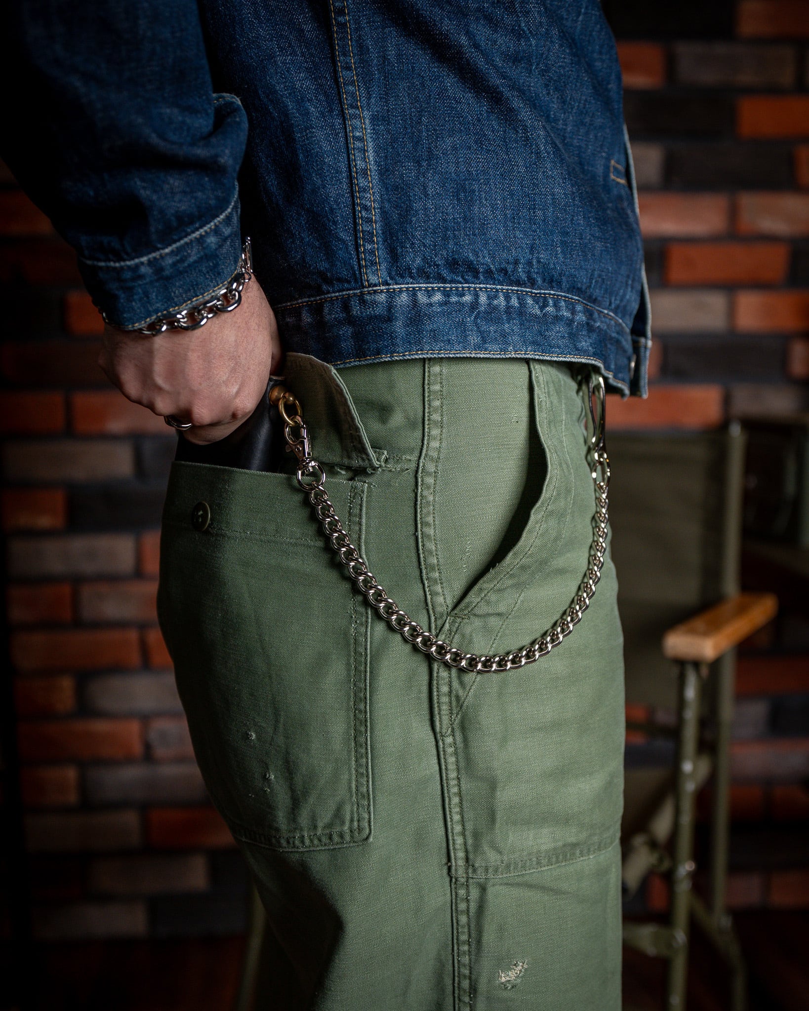 Additive and Line】Wallet Chain Nickel Silver Curb Chain WCH-009