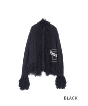 フラッグCロゴフリンジカーディガン (BLACK) CQ-47115