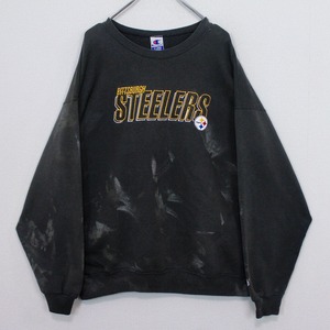 【Caka act2】"Champion" "NFL" "Steelers" Logo Embroidery Loose Sweat Shirt