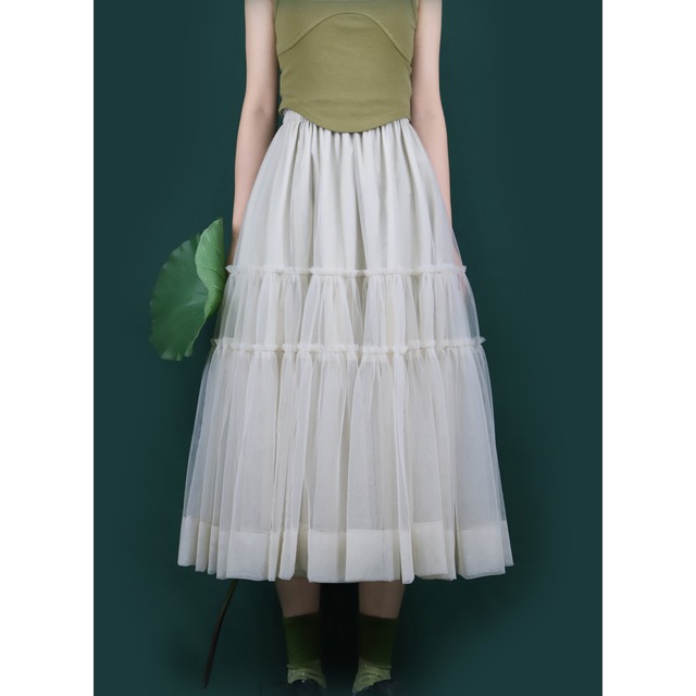 Fairy Pleated A-Line Skirt <6colors>