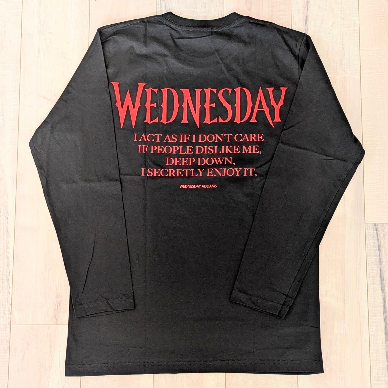 【 Wednesday / ウェンズデー 】チェロ演奏ver. ロングTシャツ / ADAMSFAMILY / ジェナ・オルテガ 〚アメリカン雑貨 アメトイ〛