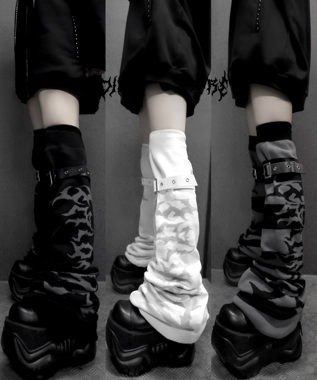 【受注予約商品】BIGロゴ ニーハイウォーマー【White】