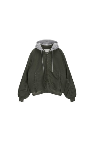 10/14予約発送 [Matin Kim] WASHED HOODY BOMBER JUMPER FOR MEN IN KHAKI 正規品 韓国ブランド 韓国通販 韓国代行 韓国ファッション マーティンキム matinkim 日本 店舗