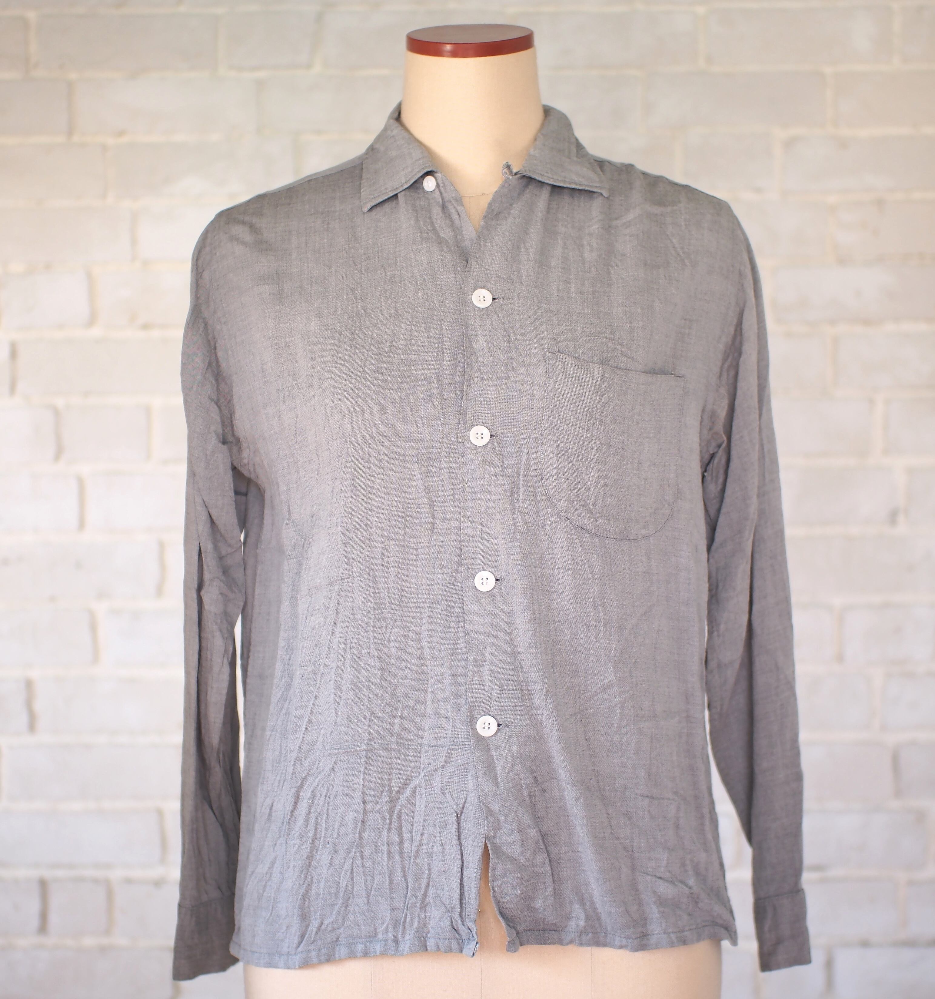 Vintage Rayon Shirt ヴィンテージ レーヨン シャツ グレー | Refresh