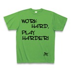 WORK HARD,PLAY HARDER　Tシャツ　ブライトグリーン