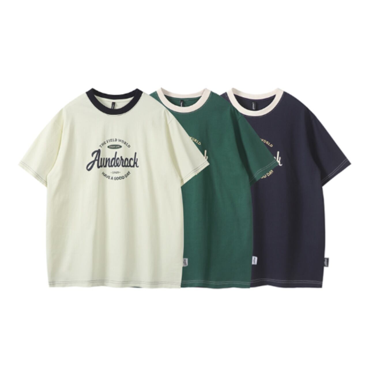 Crew Neck Short Sleeve T-shirt ‐3col‐ A0362