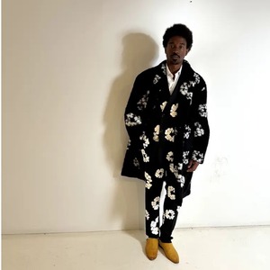 【SAINT MICHAEL】SM-YS1-0000-C51/DT_FUR COAT/CT WREATH/BK