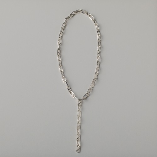 Oval line necklace Silver