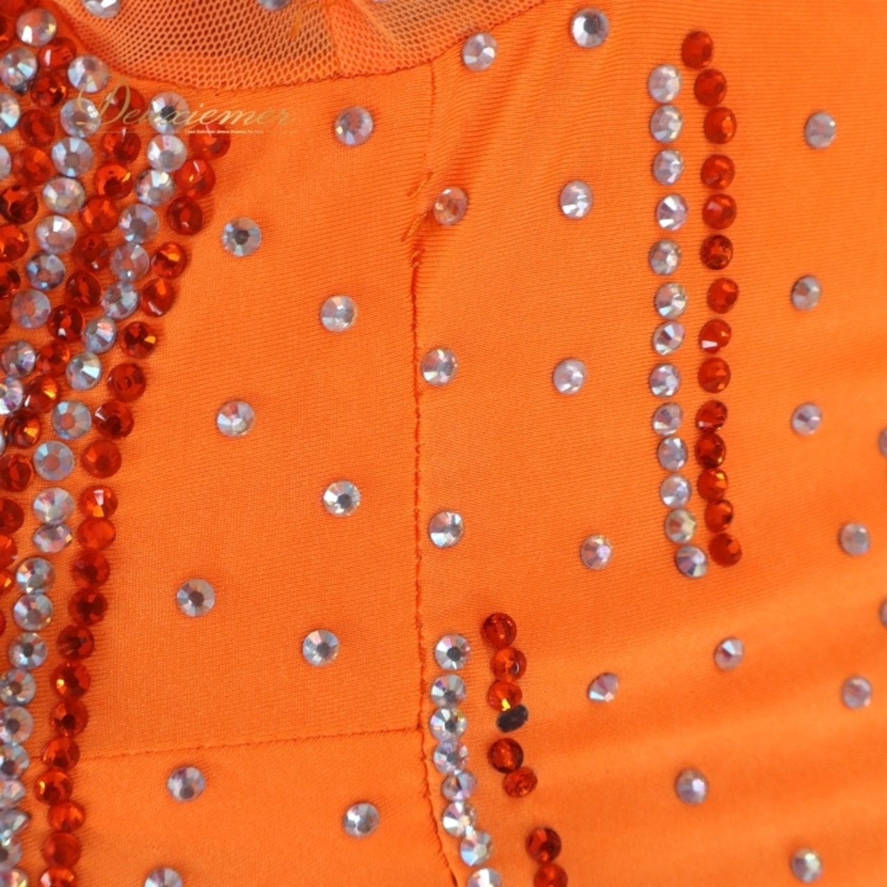 社交ダンス 衣装 スタンダードドレス ワンピース ドレス フロート デモ 競技 ダンス パーティ 発表会 フリル レース オレンジ系 鮮やか フロア映え ふんわり スカート 3枚重ね Mサイズ レディース 競技用 ダンス衣装 発表会用ドレス デモ用ドレス 目立つ おしゃれ ダンスパーティー