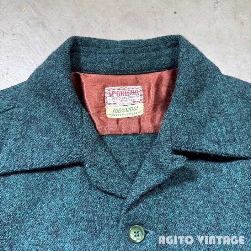 50's McGREGOR マクレガー ウールオープンカラーシャツ L/S 開襟
