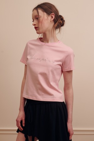 [pain or pleasure] CRYSTAL LOGO TOP pink 正規品 韓国ブランド 韓国通販 韓国代行 韓国ファッション 日本