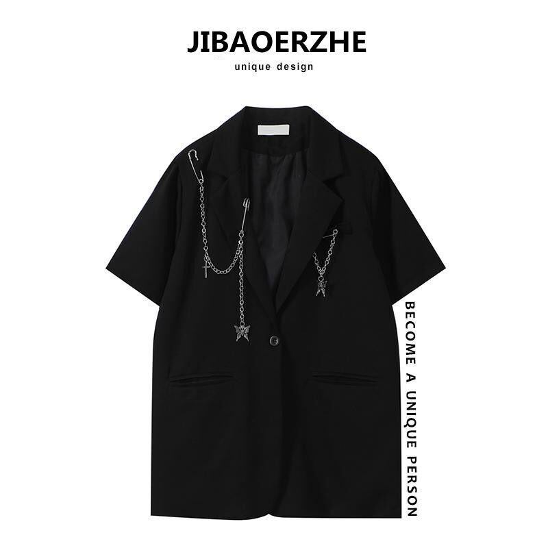 ブラックチェーン ジャケット サマースタイルカジュアル ストリート 夏物 ケッペル90930378846