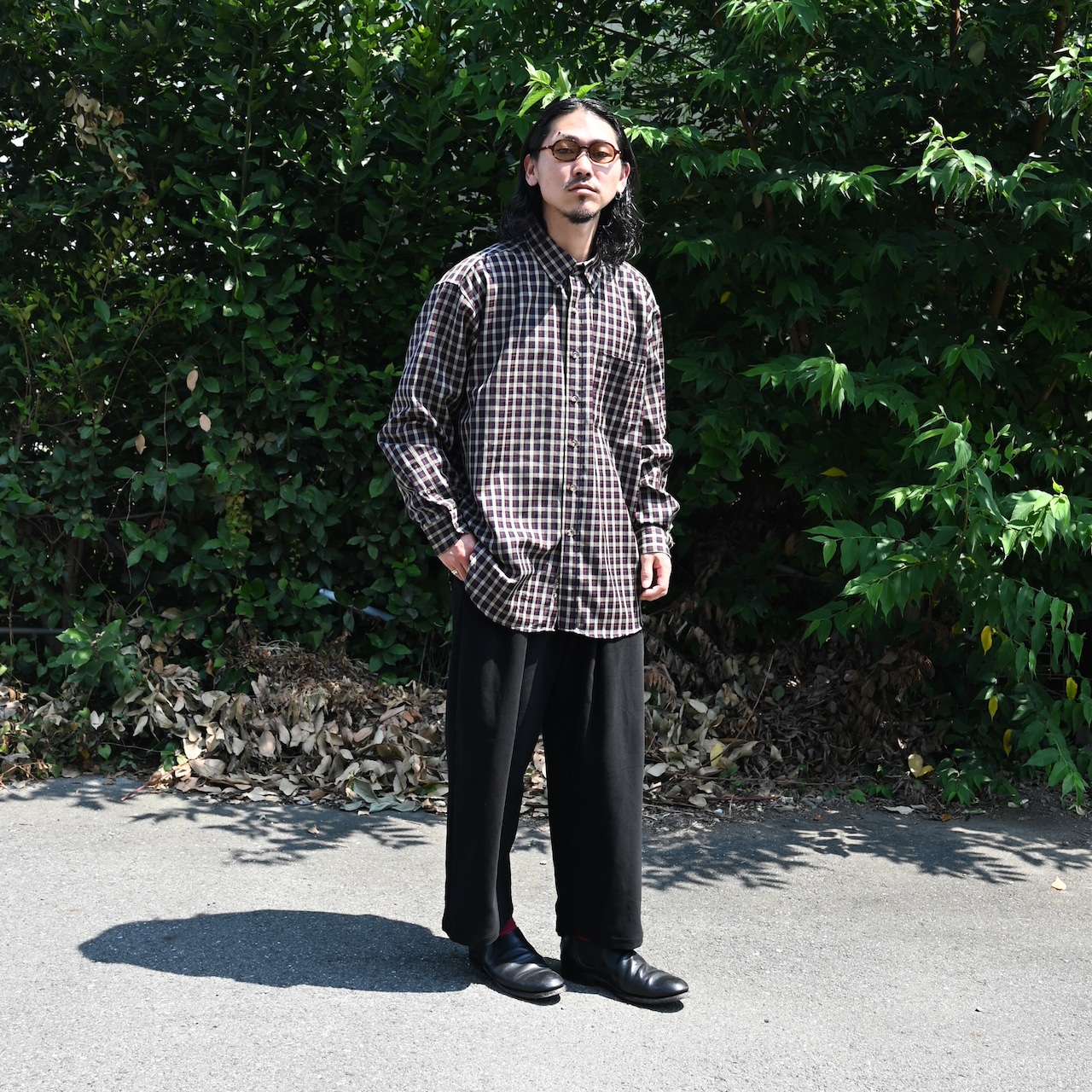 SHIRT10(90年代ペンドルトンウールレーンボタンダウンロングスリーブマドラスチェックシャツ)