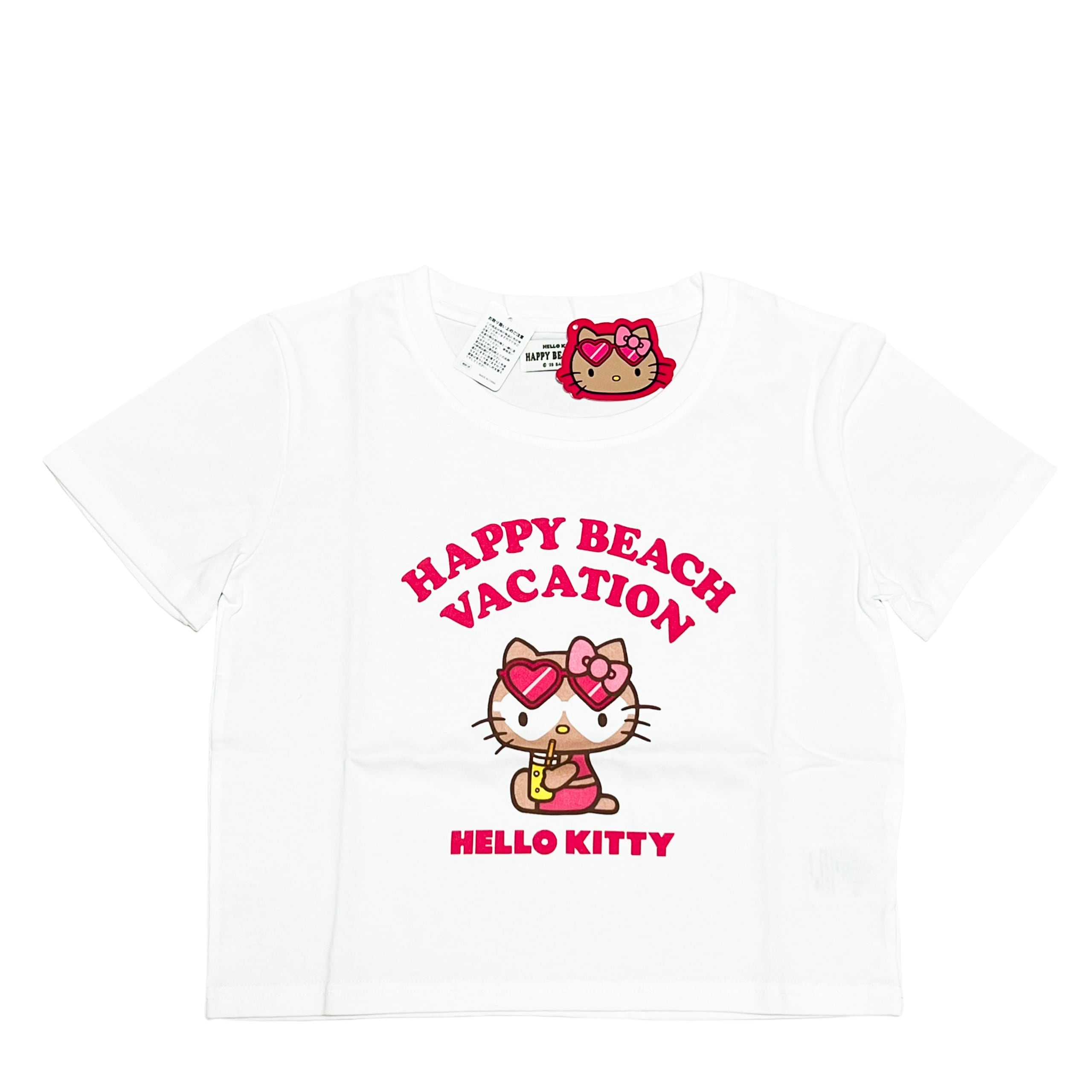 沖縄限定 日焼け ハローキティ Tシャツ クロップド丈 ホワイト