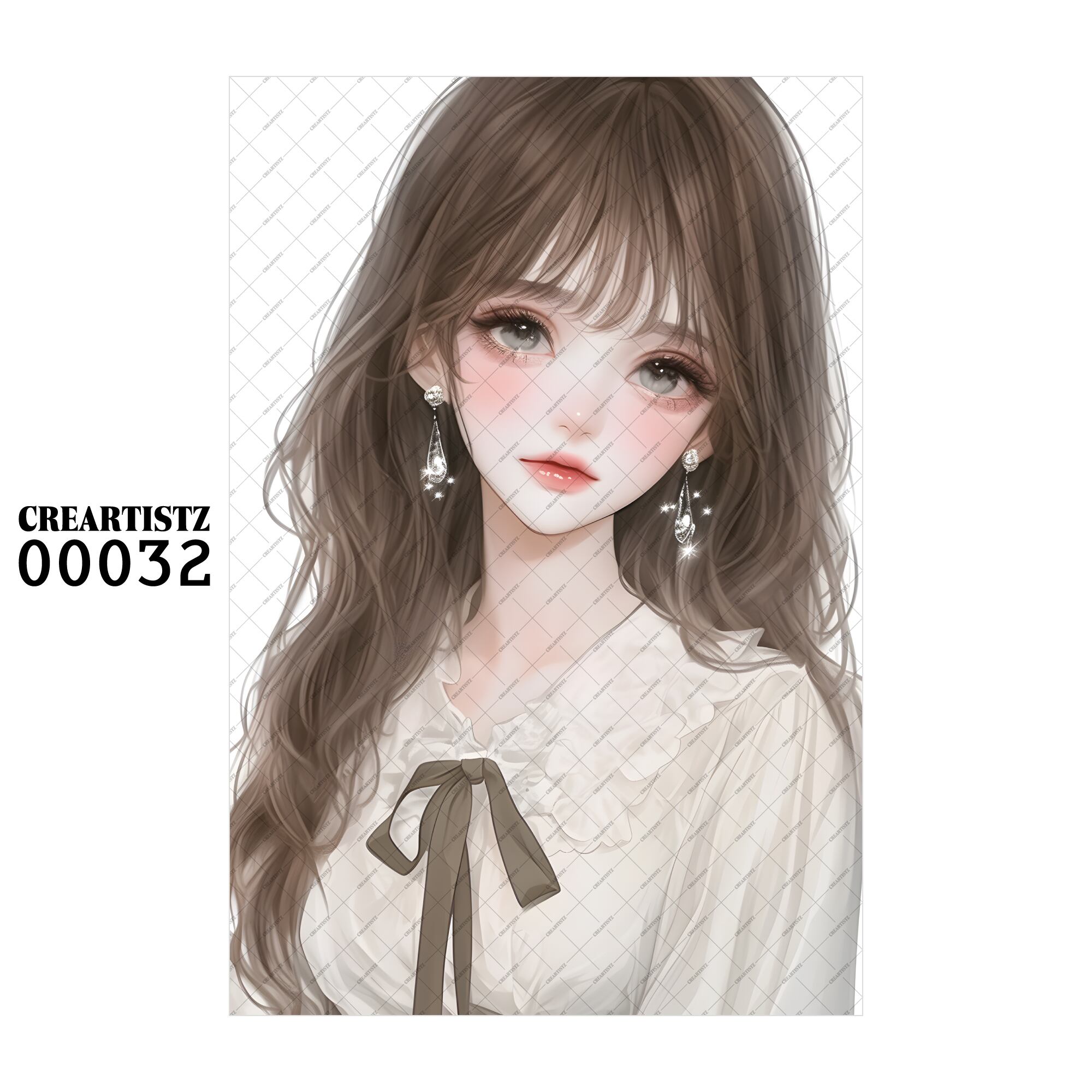 00032 ガール キュート オリジナル ペーパー/ステッカー 4枚セット CREARTISTZ