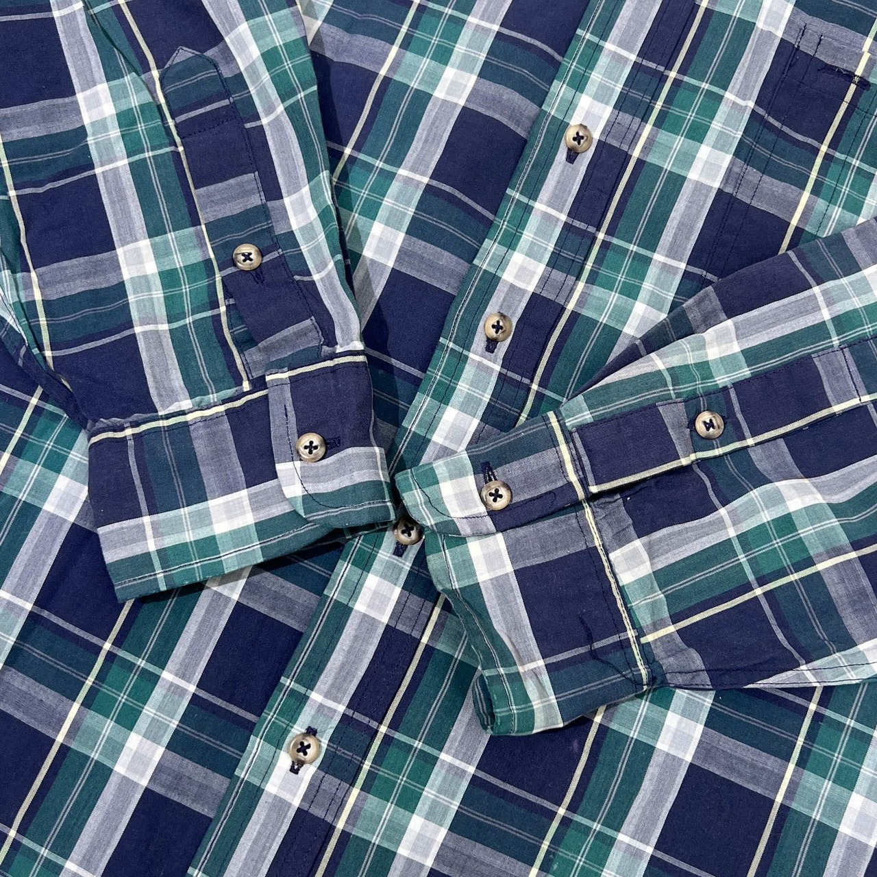 90s GUNT ガント Foxhunt Plaid チェック BD ボタンダウン 長袖シャツ L/マルチ/メンズ/ビンテージ/アイビー トラッド/VAN JAC