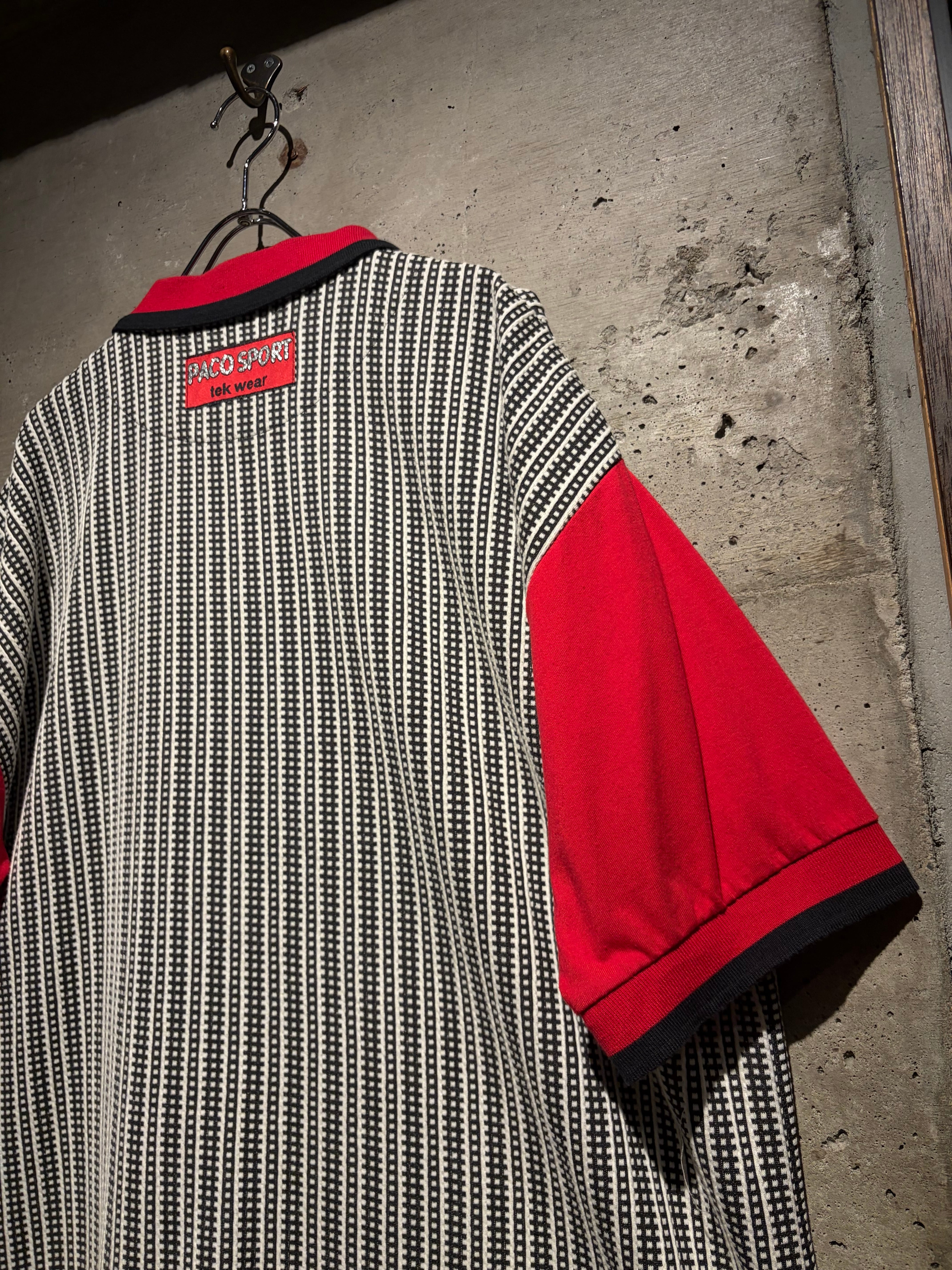 Caka】“PACO SPORT” Switching Design Vintage Half Zip S/S Knit Polo