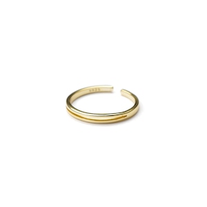 S925 FLAT OPEN RING GOLD