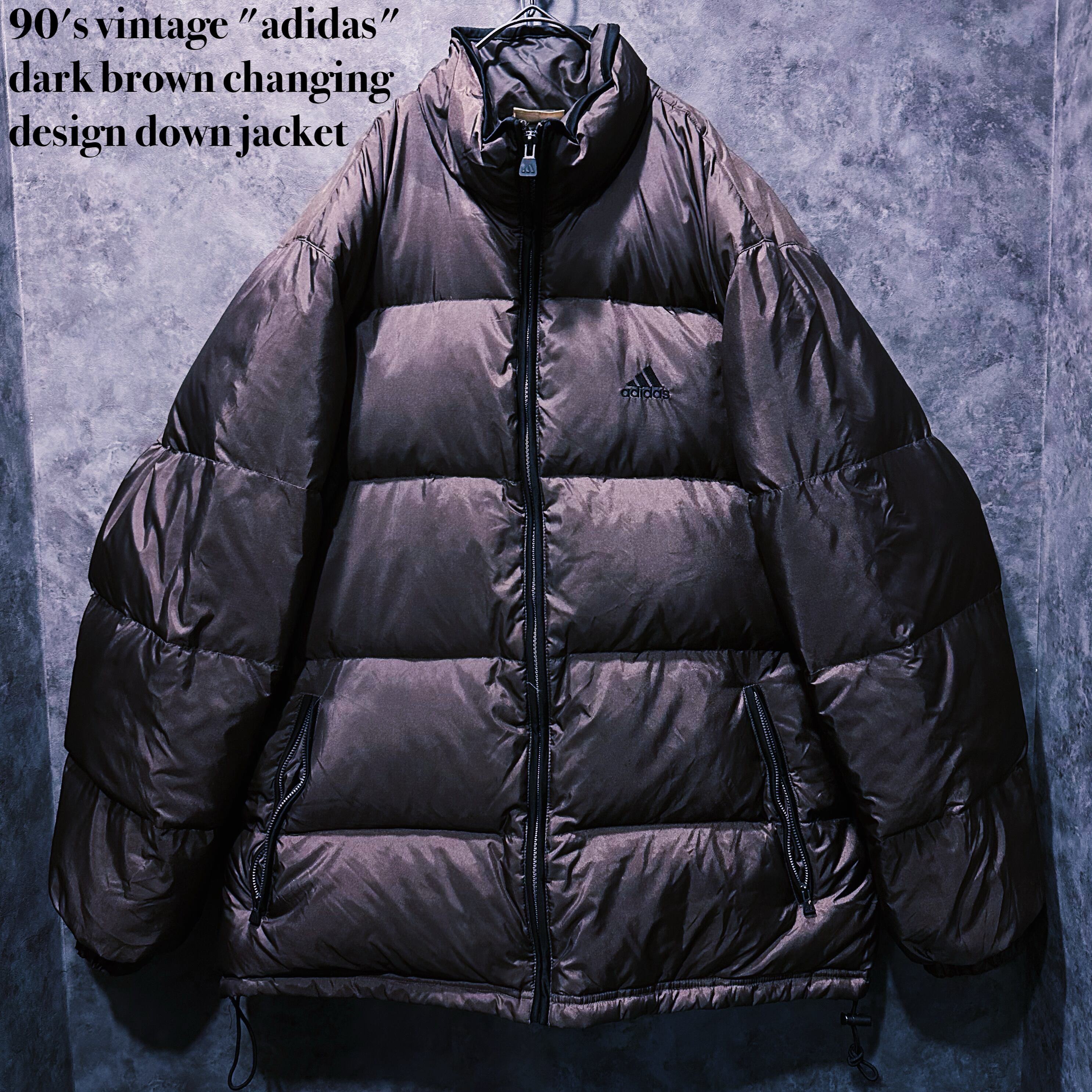 【doppio】90's vintage "adidas" dark brown changing design down jacket