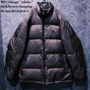 【doppio】90's vintage "adidas" dark brown changing design down jacket