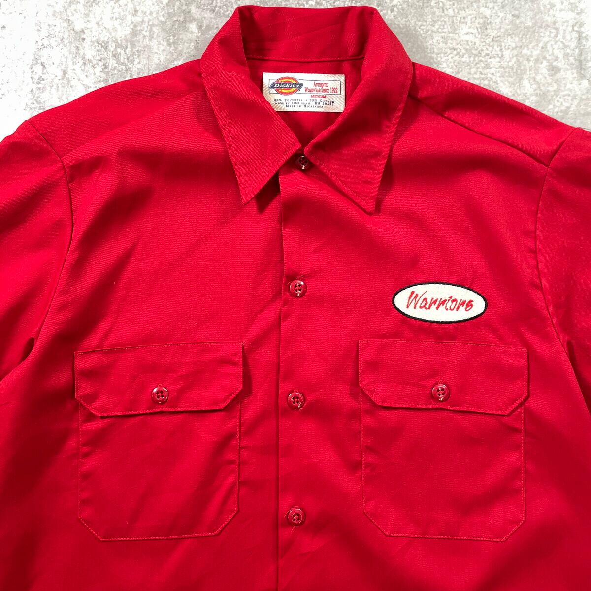 Dickies ディッキーズ ワークシャツ 半袖シャツ 企業ロゴ刺繍 メンズL