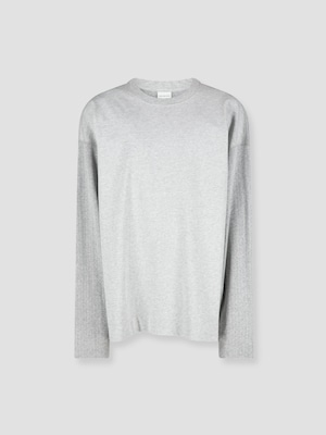 DRIES VAN NOTEN POINTELLE JACQUARD LS.T-SHIRT GREY MELANGE 261-021119-3136
