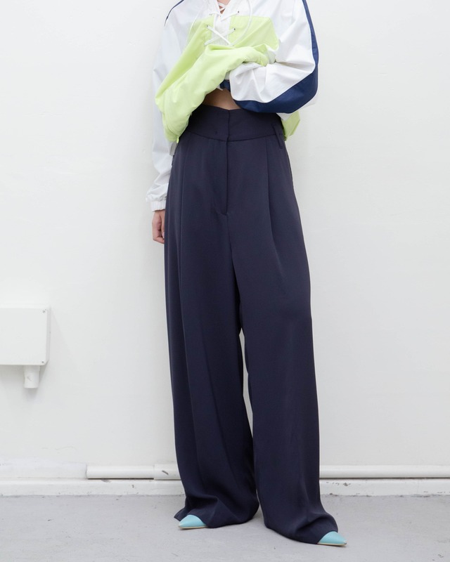 2010s Max Mara - pleated high waist wide-leg trousers (NOS)