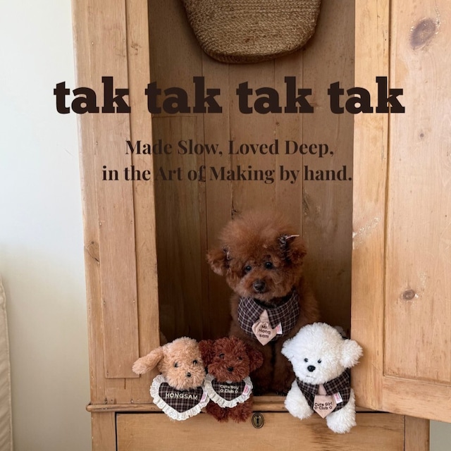 【予約】[tak!tak!tak!tak!] Maple Check Series  Necktie Cape／ネーム刺繍あり／XS.Sサイズ.ビブのみ／ヘアピン付き